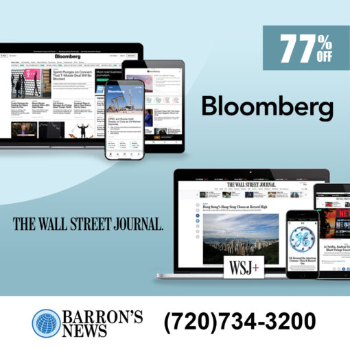 Bloomberg Subscription and Wall St Jnl Subscription for 5 Years